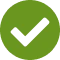 Green checkmark icon symbolizing confirmation or correctness.
